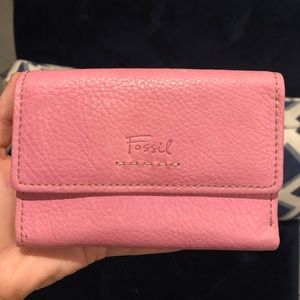 Pink genuine leather Fossil wallet